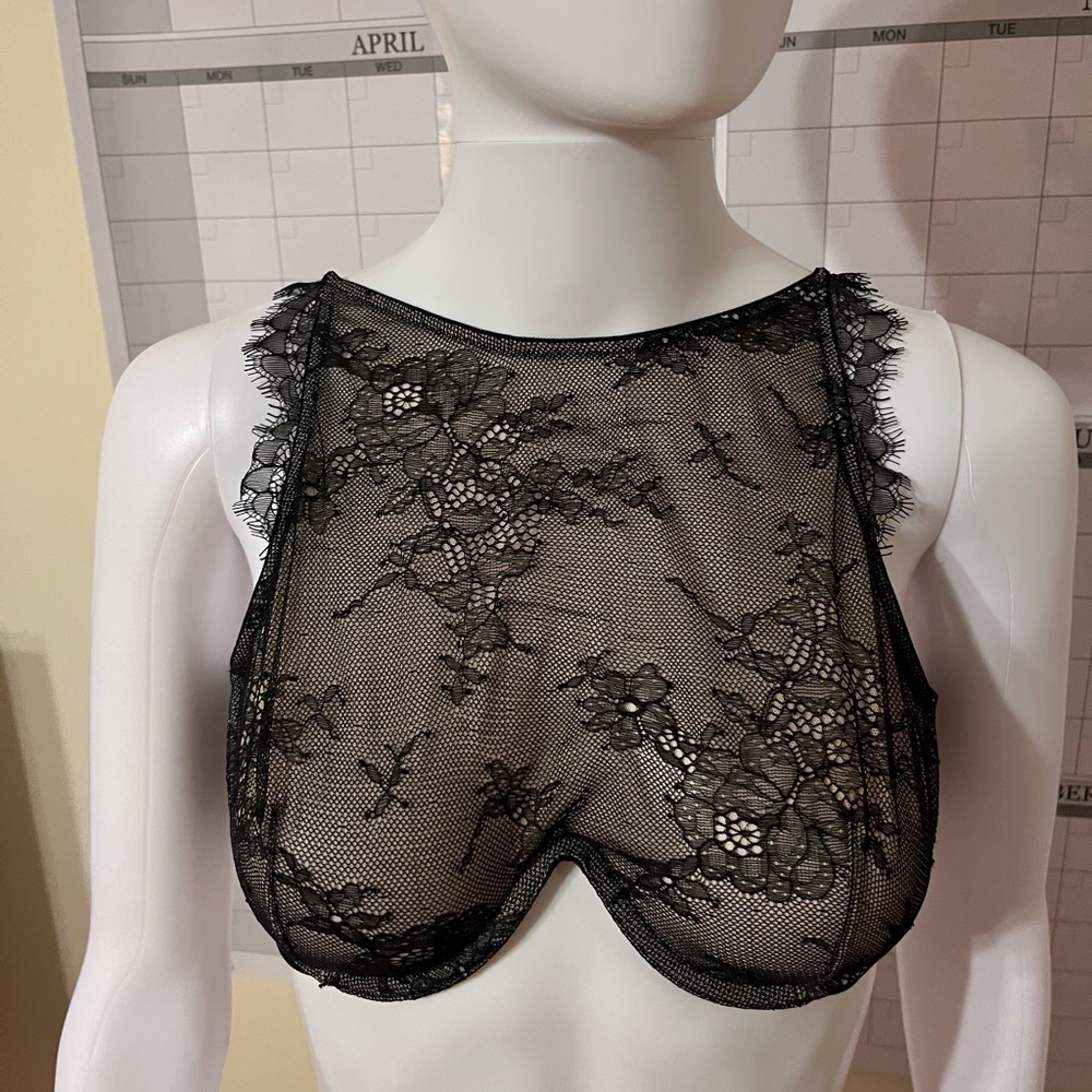 Victoria’s Secret high neck sheer lace bra 36C - Picture 2 of 7